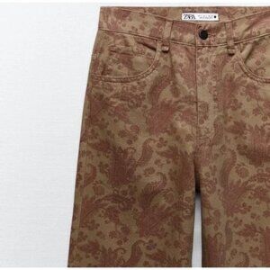 Zara paisley Print Straight Leg Jeans